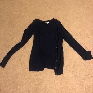navy cardigan